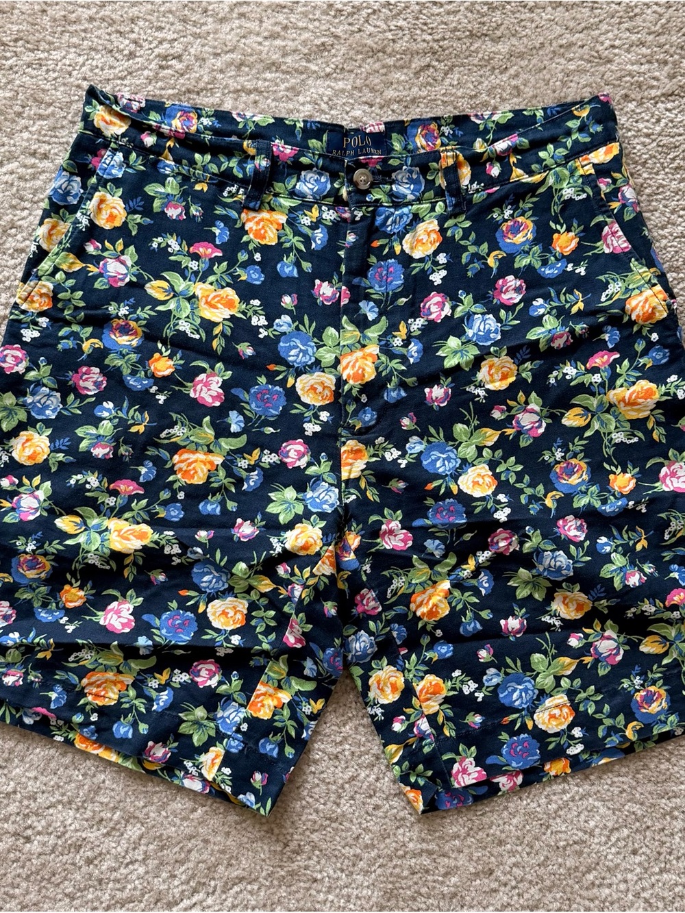 Ralph Lauren Navy Floral Flat-Front Men's Shorts